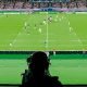 Camera at Rugby World Cup 2019 coverage in Japan