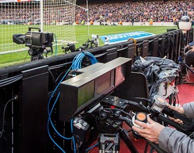 Travelling cam at a Mediapro's soccer production